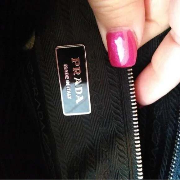 PRADA Milano Tessuto Nylon & Smooth Leather Bowler Bag